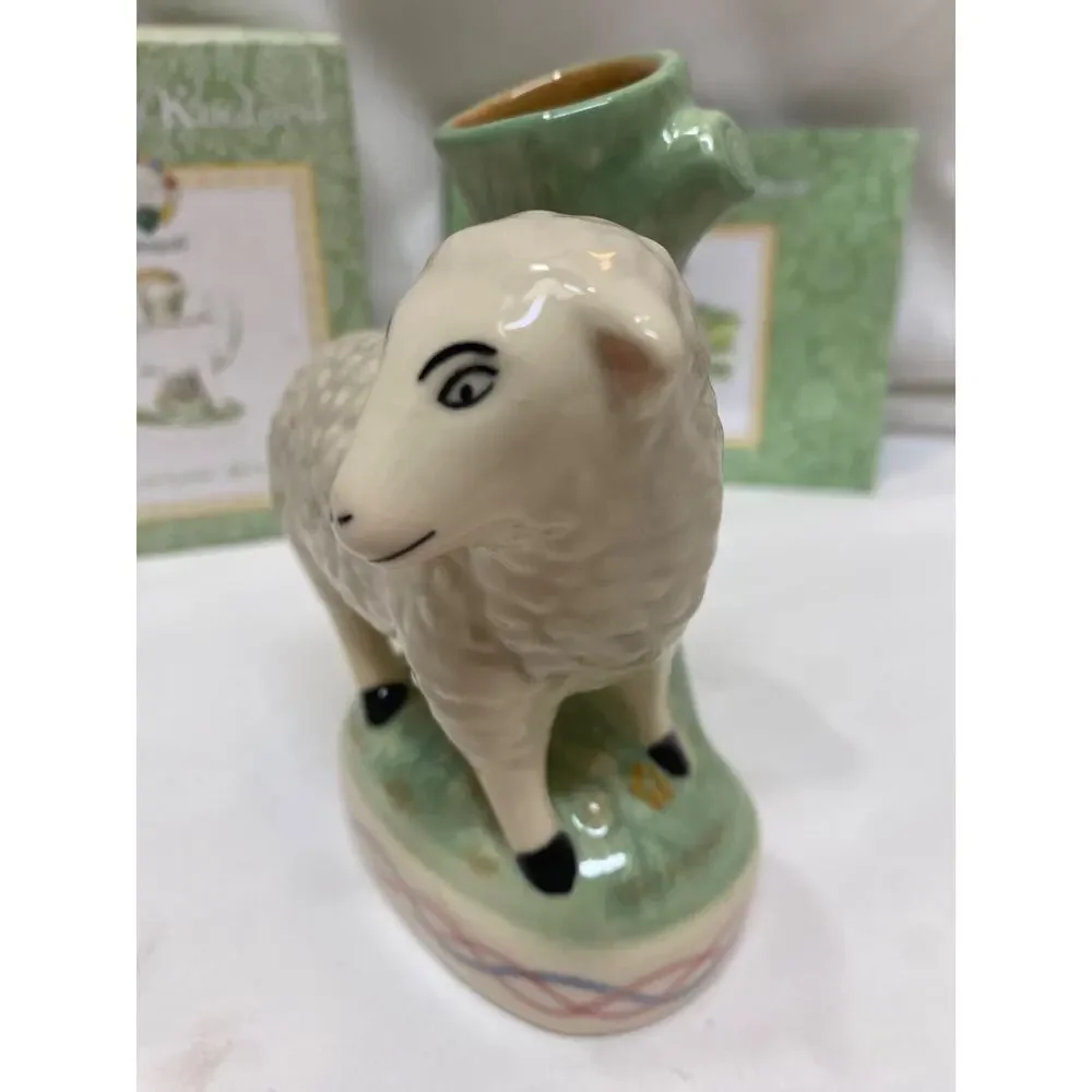 Vintage Pfaltzgraff Circle of Kindness Delilah Lamb Sheep Ceramic Bud Vase NIB